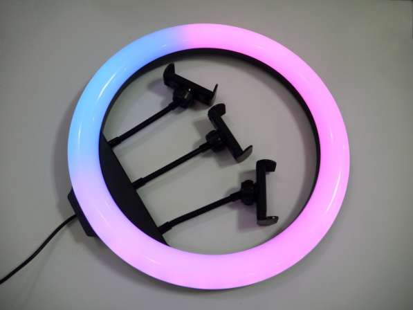 Кольцевая LED лампа RGB MJ36 36см 3 крепл. тел USB в фото 3