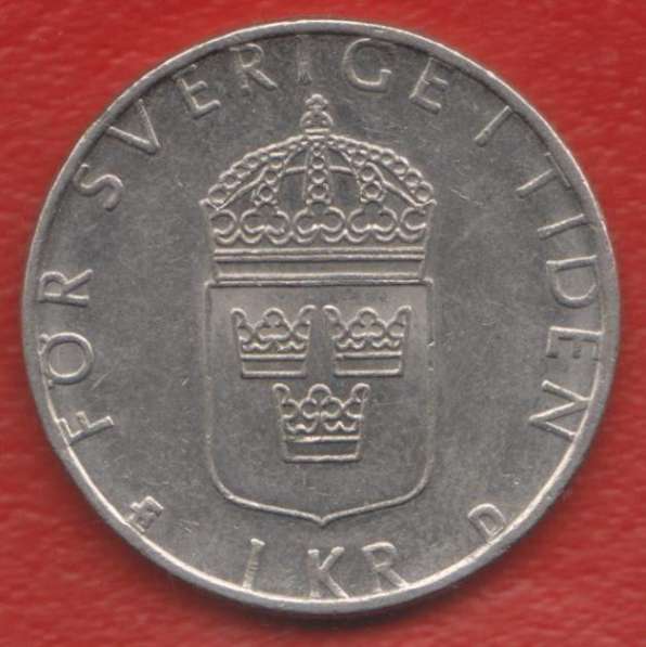 Швеция 1 крона 1991 г. D медно-никель