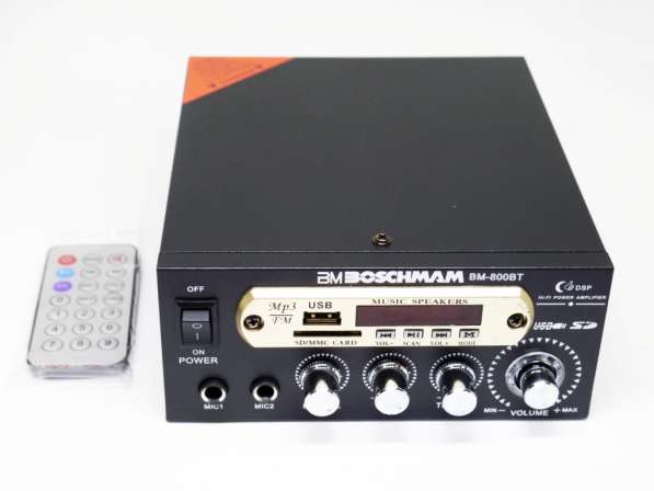 Усилитель BM AUDIO BM-800BT USB Блютуз 300W+300W 2х канальны в фото 5