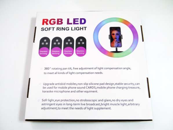 Кольцевая LED лампа RGB MJ36 36см 3 крепл. тел USB в фото 10
