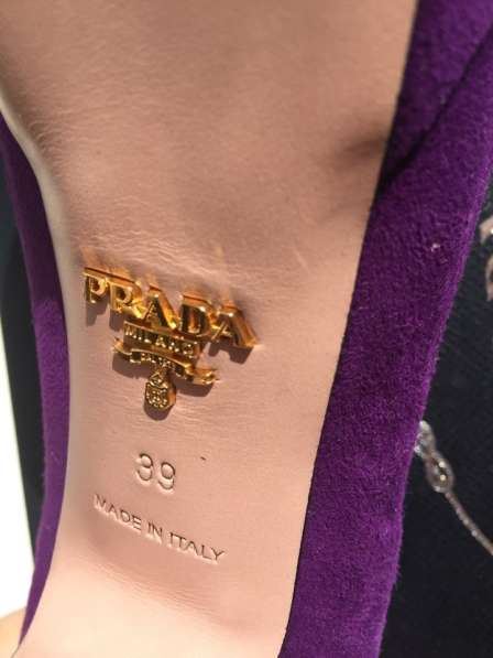 Туфли новые Prada Италия размер 39 замша фиолетовые сиреневы в Москве фото 5