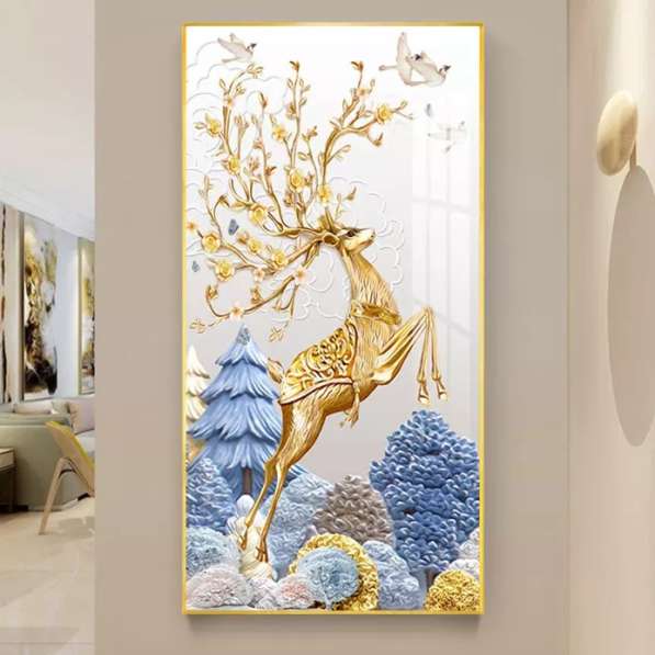 Animal deer crystal porcelain painting modern art decoration в фото 3