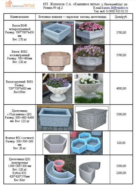Вазоны из бетона, цветочницы бетонные, вазоны уличные В001 в Екатеринбурге фото 17