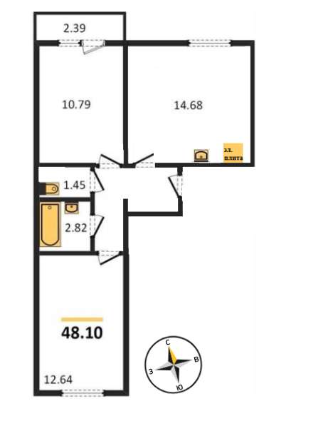 2-квартира с Евро-ремонтом. Новый дом-сдан! р-нШирокая речка в Екатеринбурге фото 9