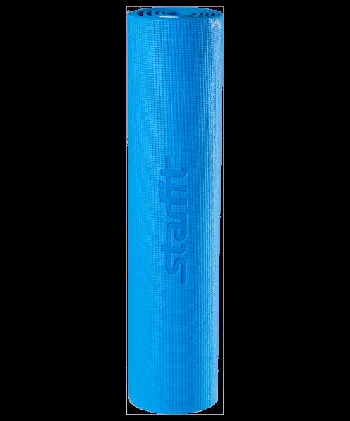 Коврик для йоги FM-102 PVC 173x61x0,4 см, с рисунком, синий