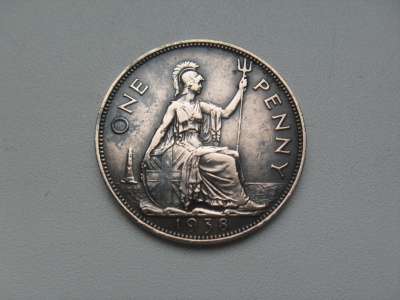 Монета 1 Пенни 1938 год Великобритания