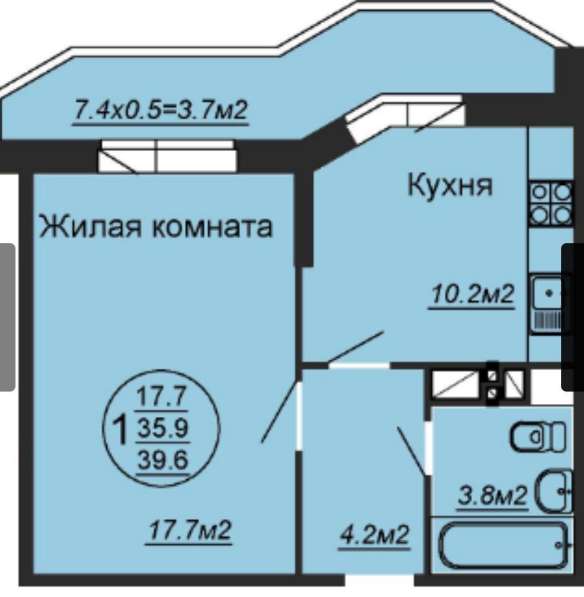 Квартира в жилом комплексе "Любимый дом" в Краснодаре фото 8