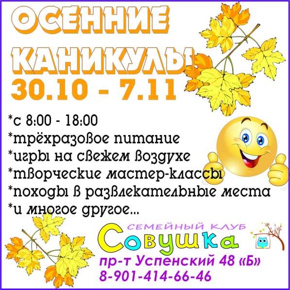 Осенние каникулы 2017 начальных классов в Верхней Пышмы фото 3