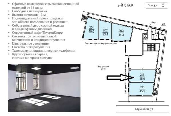 Предлагаю офисное помещение площадью 45.6 кв. м в Москве фото 3