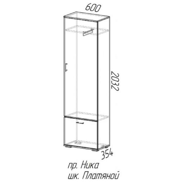 Шкаф платяной Ника Венге/Лоредо