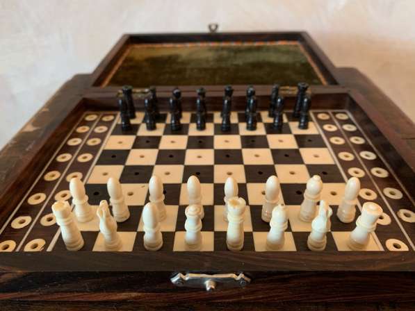 Шахматы антикварные дорожные (19 век)