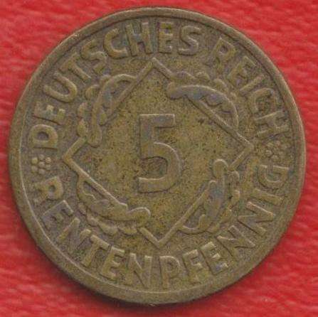 Германия 5 пфеннигов рентенпфеннигов 1924 г. J Гамбург