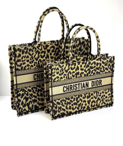 Леопардовая сумочка Christian Dior Book Tote 2 размера