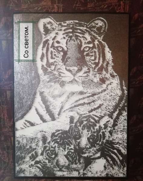 Тигрица с тигрятами из гвоздей в Курске фото 3