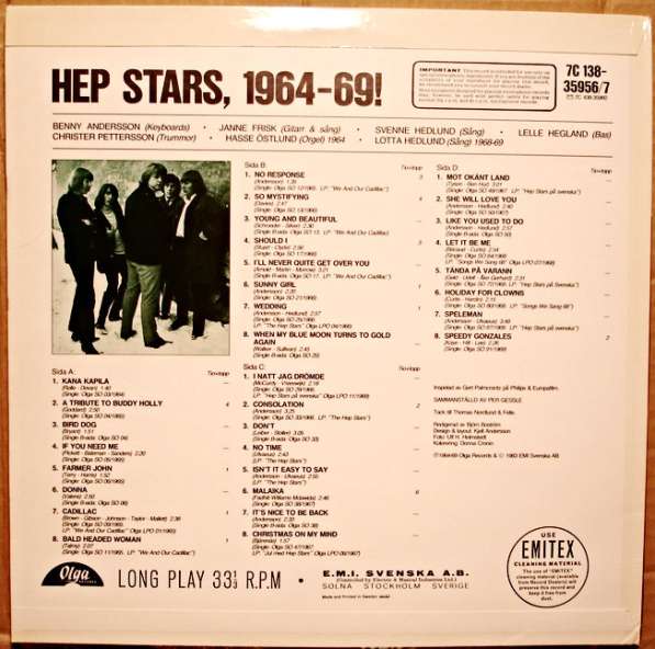 Пластинка виниловая The Hep Stars ‎– Hep Stars, 1964-69! в Санкт-Петербурге фото 7