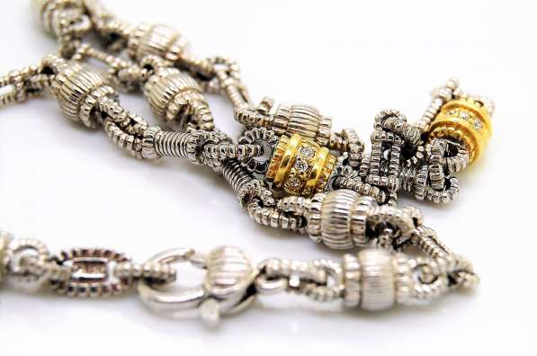 Ожерелье Judith Ripka с бриллиантами. Серебро и золото 18k в Москве фото 6