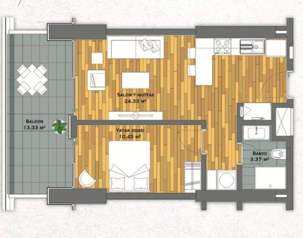2-к. квартира 81м ² Турция, Стамбул, Мальтепе в фото 8