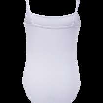 Купальник гимнастический на бретелях, хлопок, белый, р. 30-34, в Сочи
