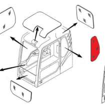 Стекло кабины левое за дверью (триплекс) 4651657 HITACHI се, в Екатеринбурге
