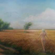 Картина "Девушка в поле", в Москве