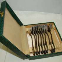 Набор чайных ложечек 9шт. в футляре старинный (W483), в Москве