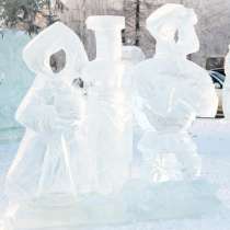 Ледовый городок, ледовая скульптура, природный лед, в Сургуте