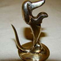 Фигурка Такса серебряная, старинная (D231), в Москве